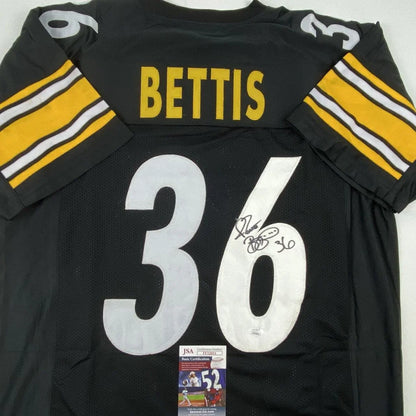Black Bettis 36 custom jersey with autograph, JSA cert, perfect for sports fans