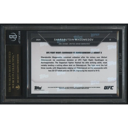 Graded Sharabutdin Magomedov UFC trading card with BGS 10 Black Label perfect grade