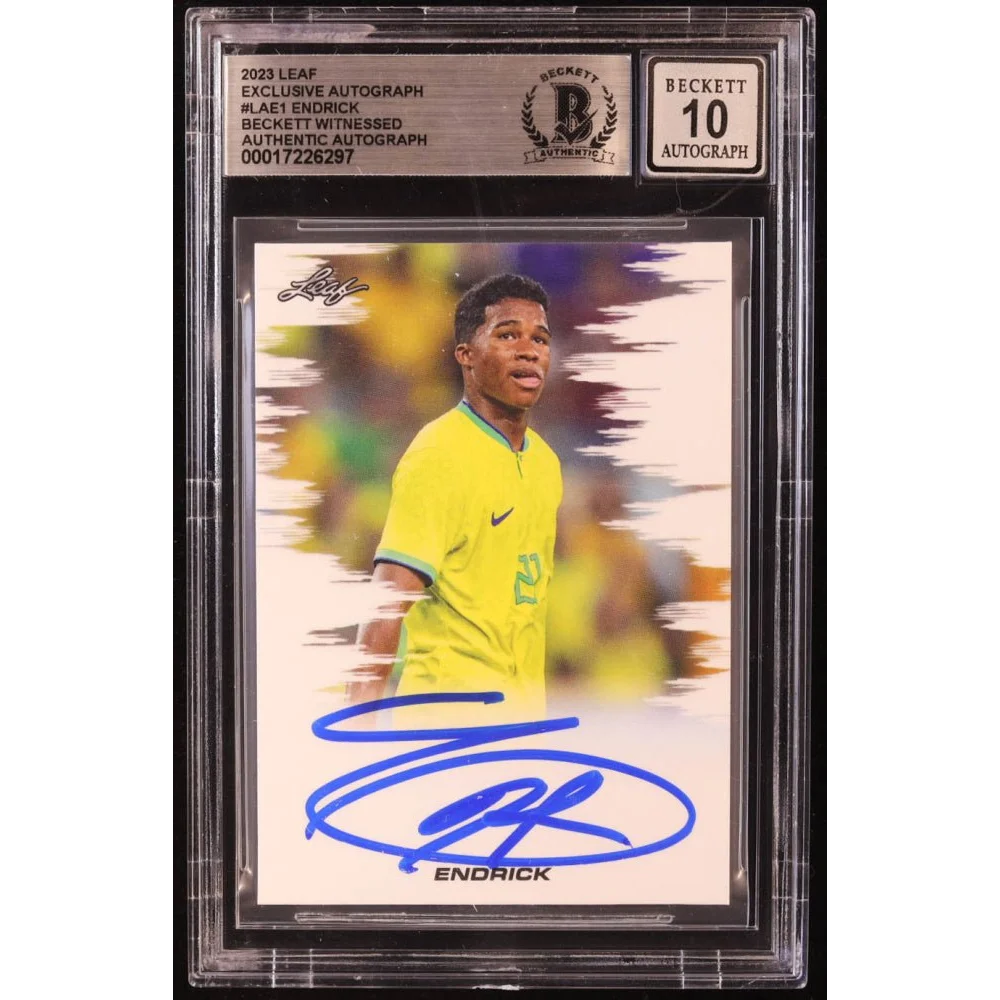 BGS authenticated Brazil soccer player signed trading card with grade and signature visible