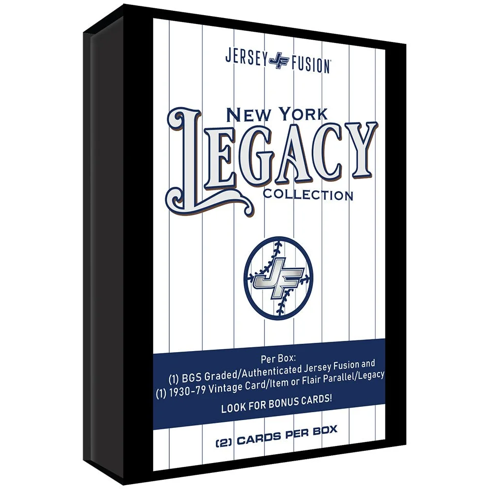 BGS graded Jersey Fusion Legacy Collection Baseball Cards box with pinstripe design