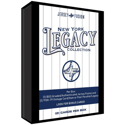BGS graded Jersey Fusion Legacy Collection Baseball Cards box with pinstripe design