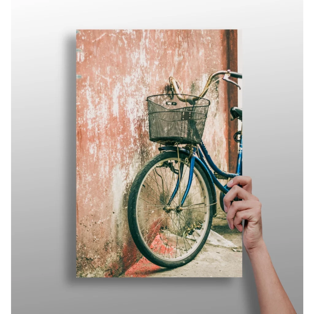 Blue Bicycle Canvas Insigne Aluminum Prints Wall Art | Insigneart USA | vintageantiquesgifts.com
