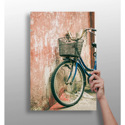 Blue Bicycle Canvas Insigne Aluminum Prints Wall Art | Insigneart USA | vintageantiquesgifts.com