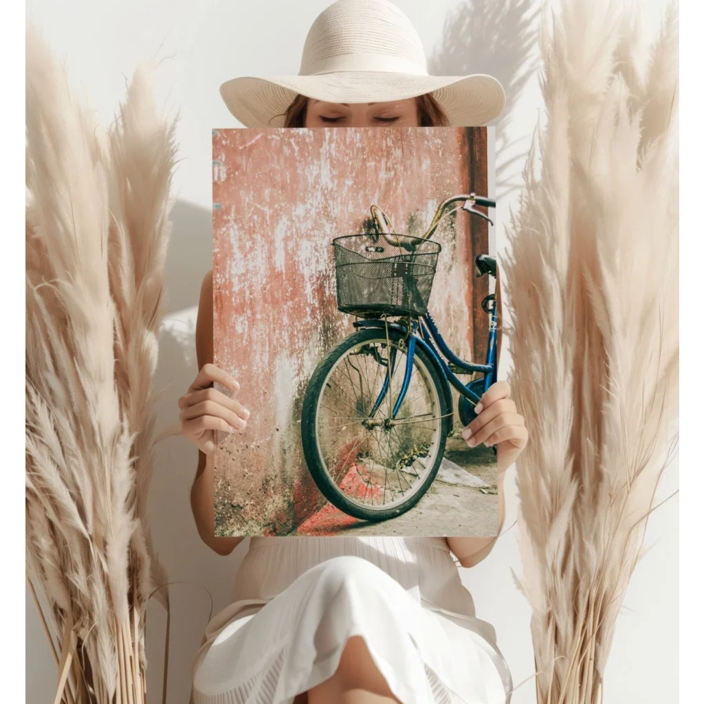Blue Bicycle Canvas Insigne Aluminum Prints Wall Art | Contemporary Home Wall Art | vintageantiquesgifts.com