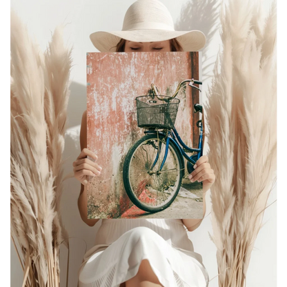 Blue Bicycle Canvas Insigne Aluminum Prints Wall Art | Contemporary Home Wall Art | vintageantiquesgifts.com