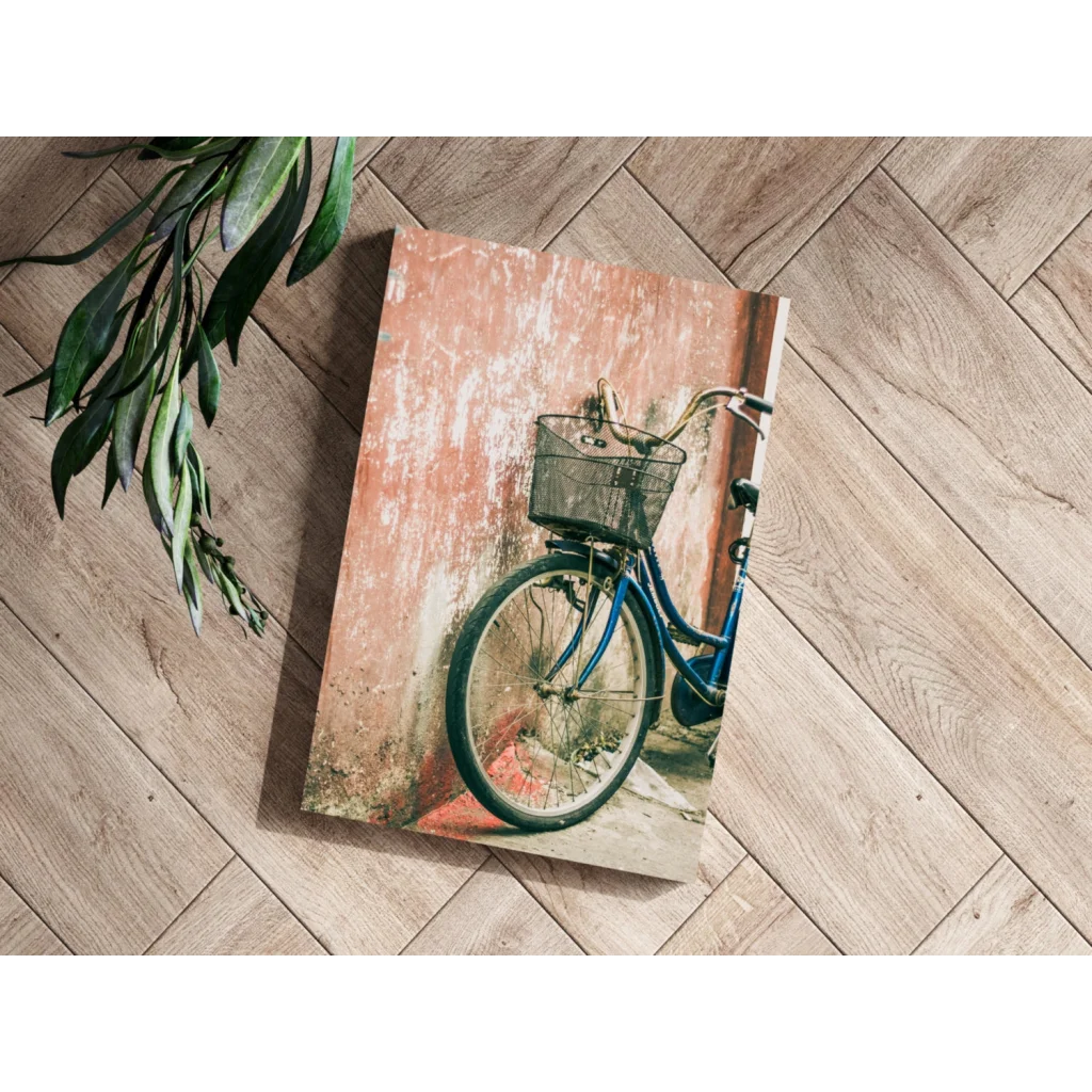 Blue Bicycle Canvas Insigne Aluminum Prints Wall Art | Modern Wall Art Decor | vintageantiquesgifts.com
