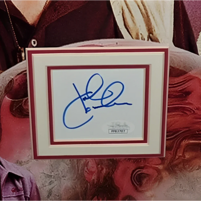 Deluxe framed Big Lebowski movie poster with cast autographs, blue ink signature