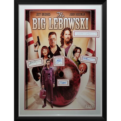 Big Lebowski deluxe framed movie poster with cast autographs