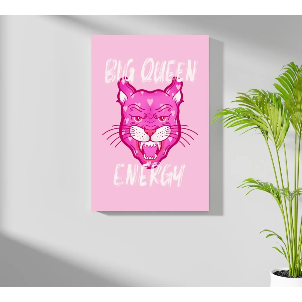 Pink panther big queen energy insigne aluminum print wall art