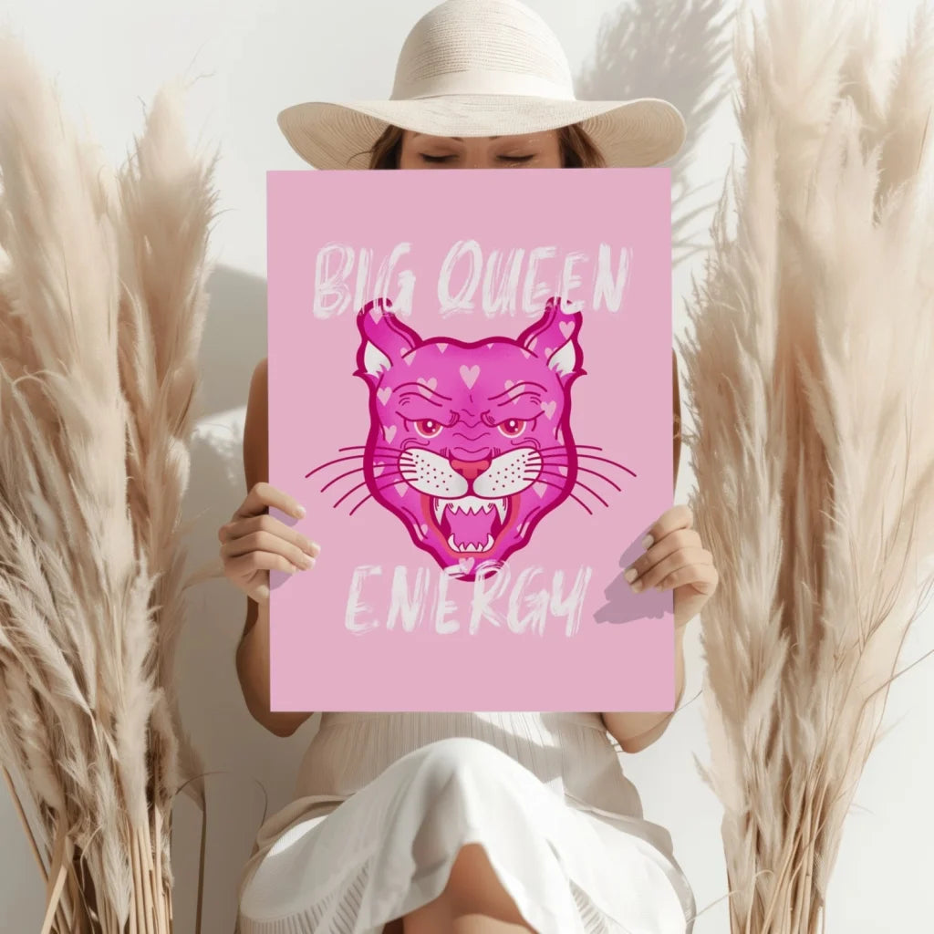 Pink Panther big queen energy insigne aluminum print poster