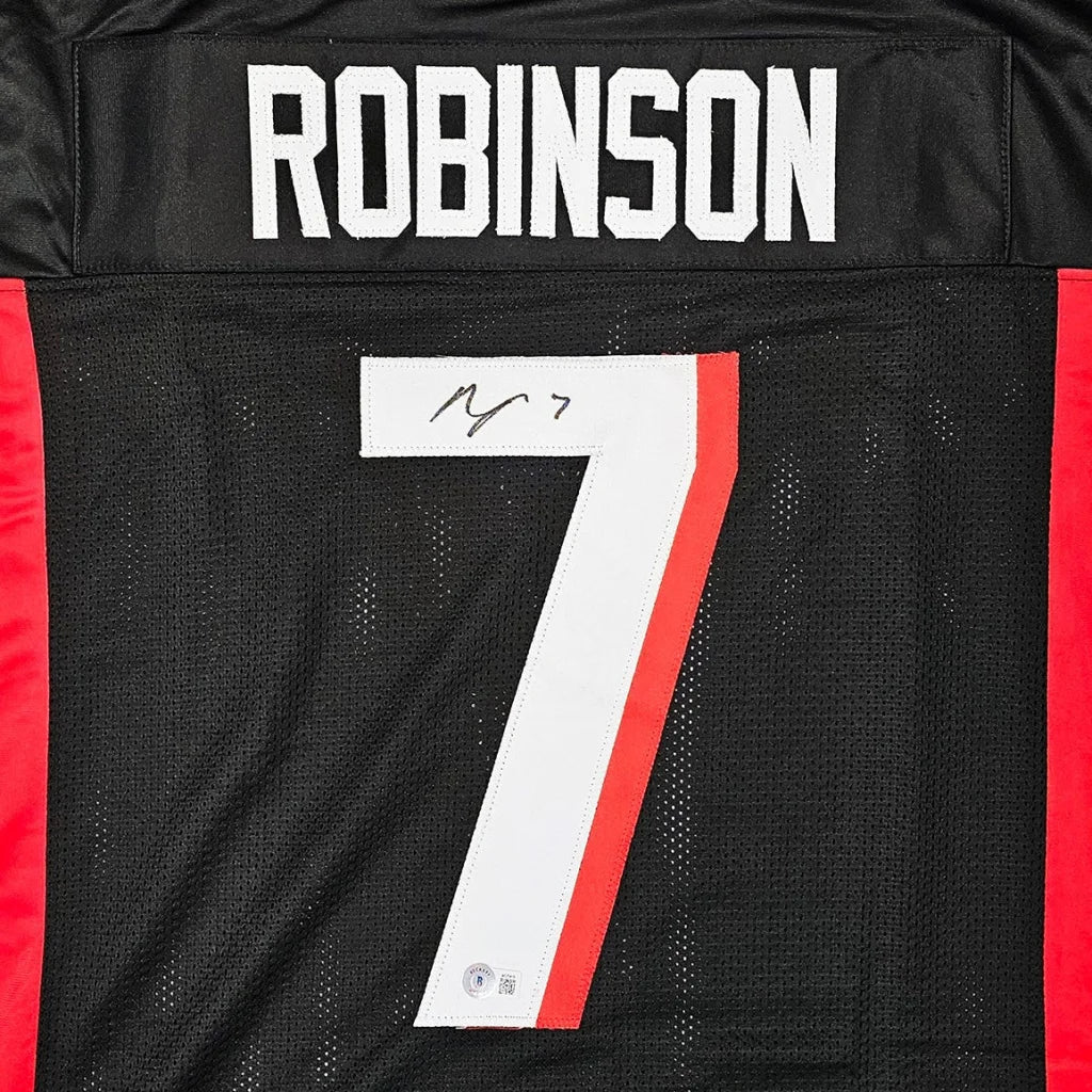 Bijan Robinson autographed black Atlanta jersey with white number 7