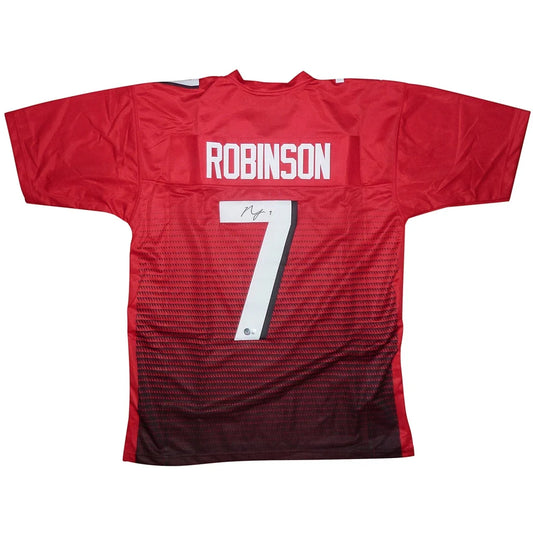 Bijan Robinson autographed red black gradient Atlanta jersey #7