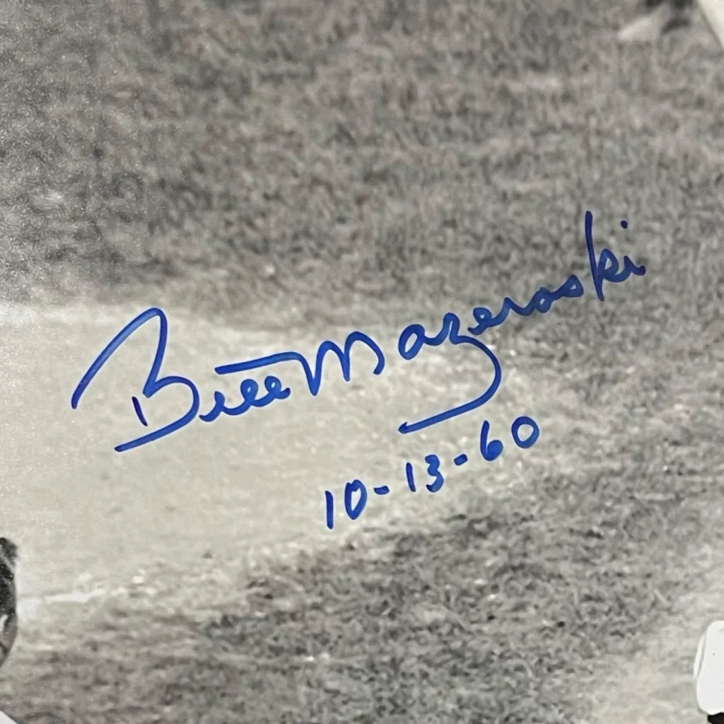 Bill Mazeroski autographed deluxe framed 11x14 photo with replica game ticket
