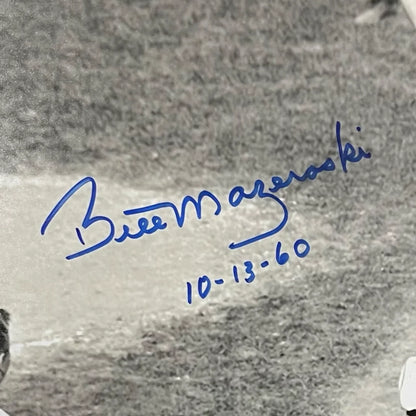 Bill Mazeroski autographed deluxe framed 11x14 photo with replica game ticket