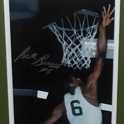 Bill Russell autographed Boston Celtics deluxe framed photo of dunk