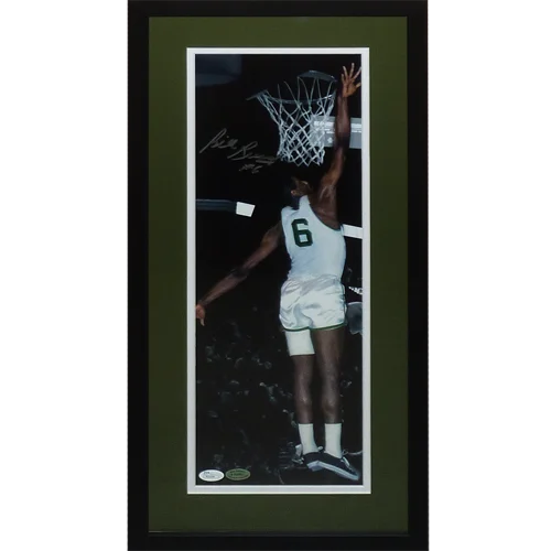 Bill Russell autographed Boston Celtics deluxe framed photo of player in action