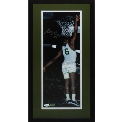 Bill Russell autographed Boston Celtics deluxe framed photo of player in action