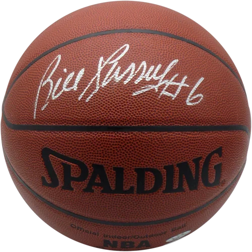 Bill Russell autographed brown Spalding NBA official basketball with JSA hologram
