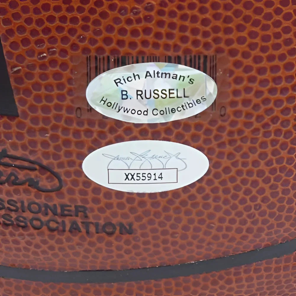 Bill Russell autographed NBA basketball with JSA and Russell holo