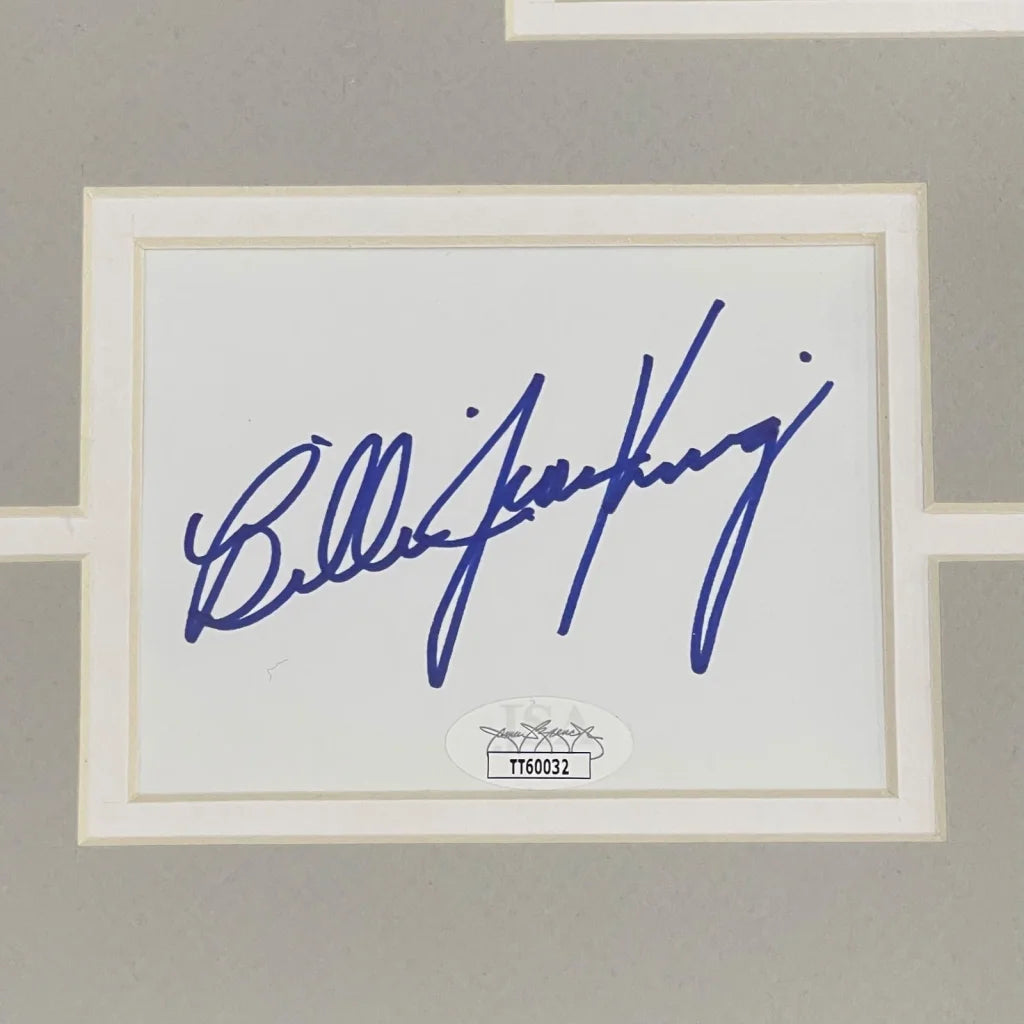 Billie Jean King dual autographed Battle of the Sexes framed piece