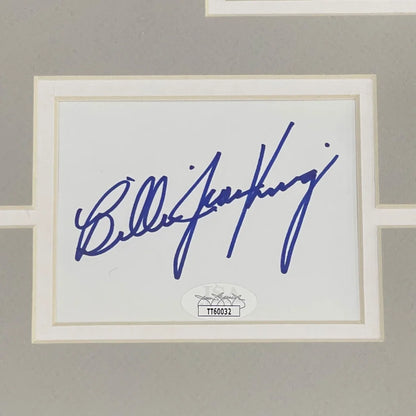 Billie Jean King dual autographed Battle of the Sexes framed piece