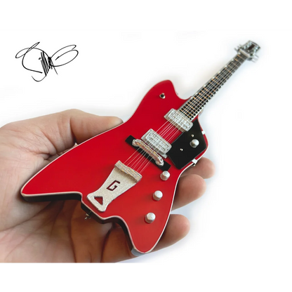 Billy F Gibbons Axe Heaven mini red SG guitar on adjustable A-frame stand