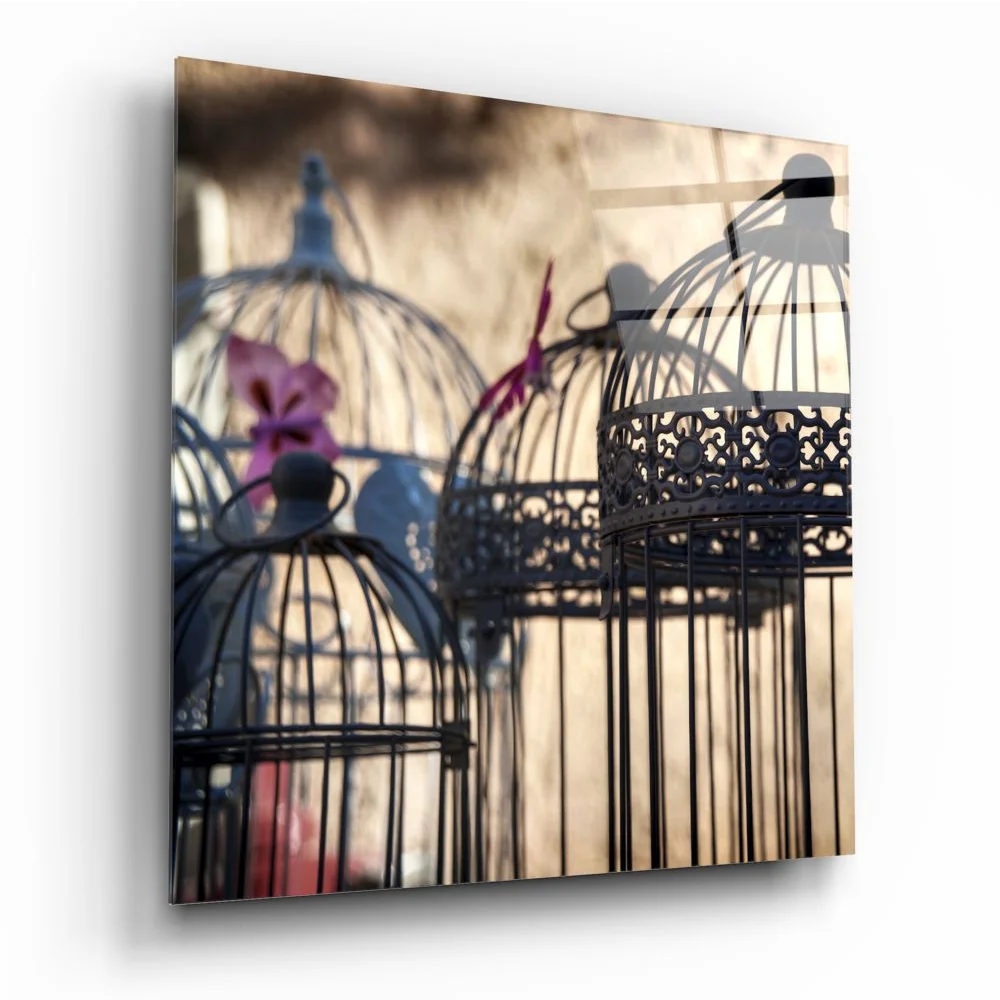 Stunning Black Birdcage Tempered Glass Art for Your Wall | Insigneart USA | vintageantiquesgifts.com