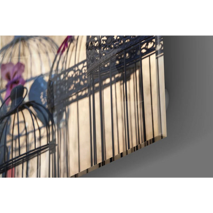Stunning Black Birdcage Tempered Glass Art for Your Wall | Glass Wall Art Print | vintageantiquesgifts.com