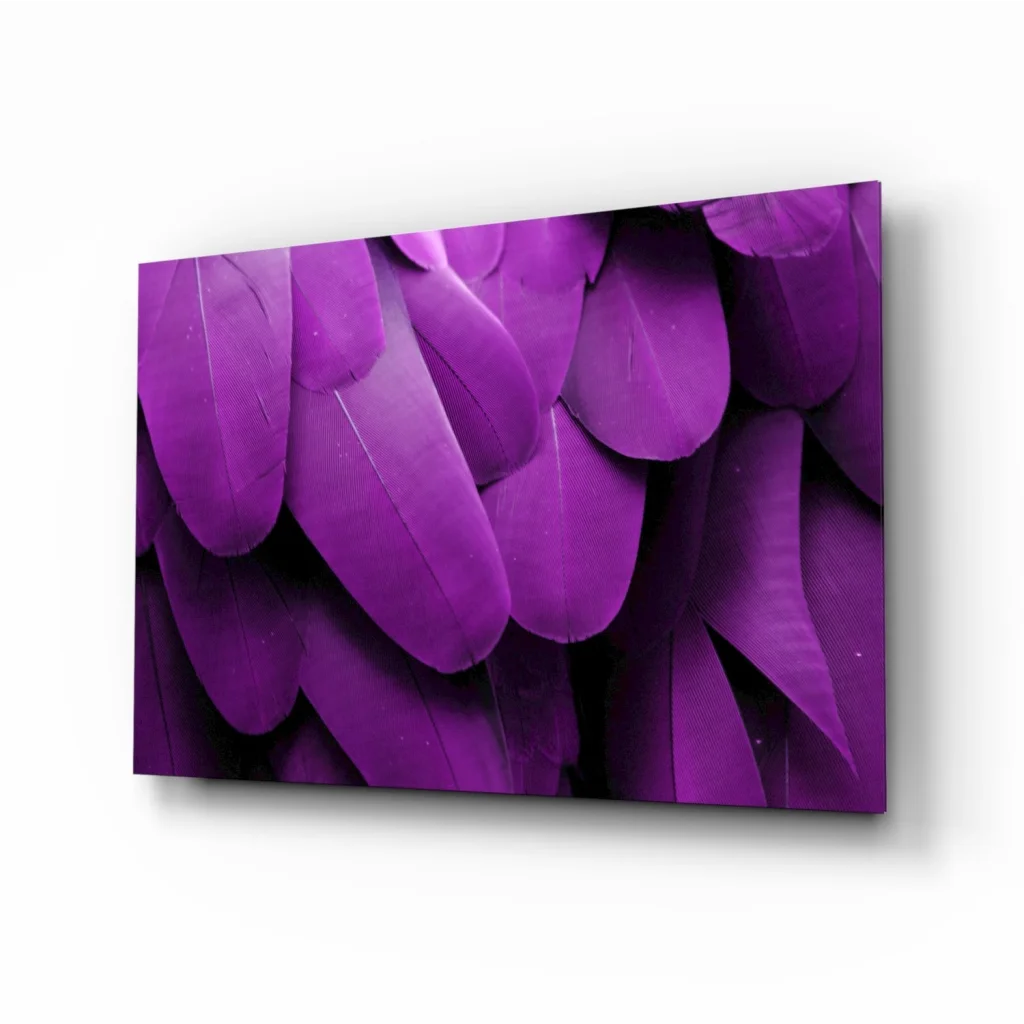 Stunning Purple Feather Wall Art Canvas Print | Insigneart USA | vintageantiquesgifts.com