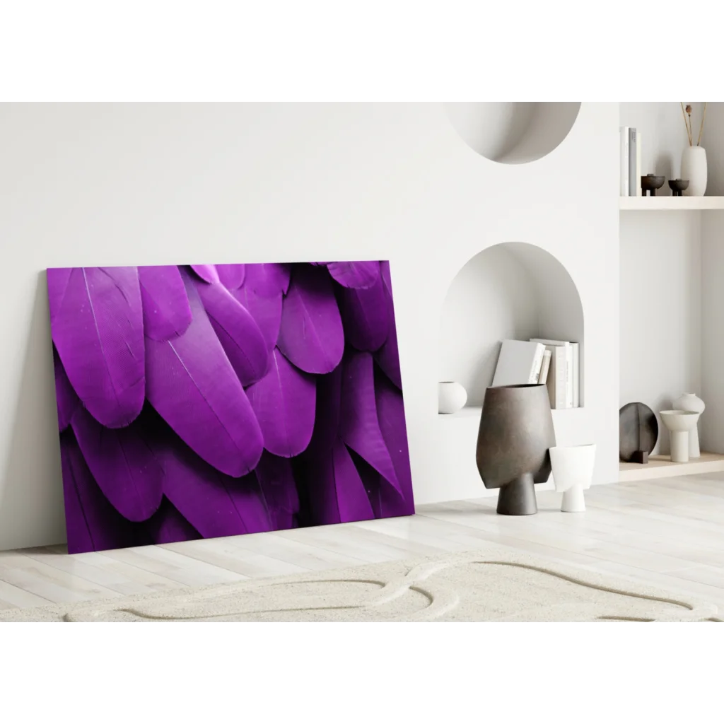 Stunning Purple Feather Wall Art Canvas Print | Modern Wall Art Decor | vintageantiquesgifts.com