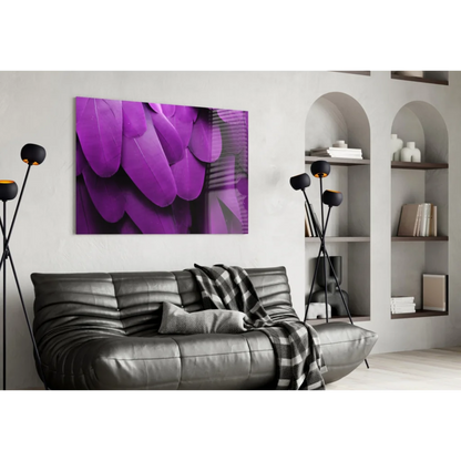 Stunning Purple Feather Wall Art Canvas Print | Contemporary Home Wall Art | vintageantiquesgifts.com
