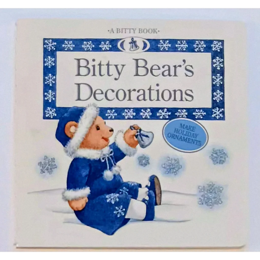 Bitty Bear’s Decorations Bitty Book cover with plush bear holding ornament