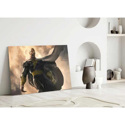 Epic Black Gold Superhero Lightning Wall Art Canvas Print | Modern Wall Art Decor | vintageantiquesgifts.com