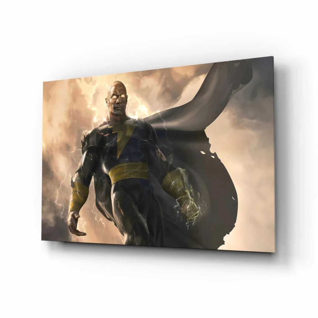 Epic Black Gold Superhero Lightning Wall Art Canvas Print | Insigneart USA | vintageantiquesgifts.com
