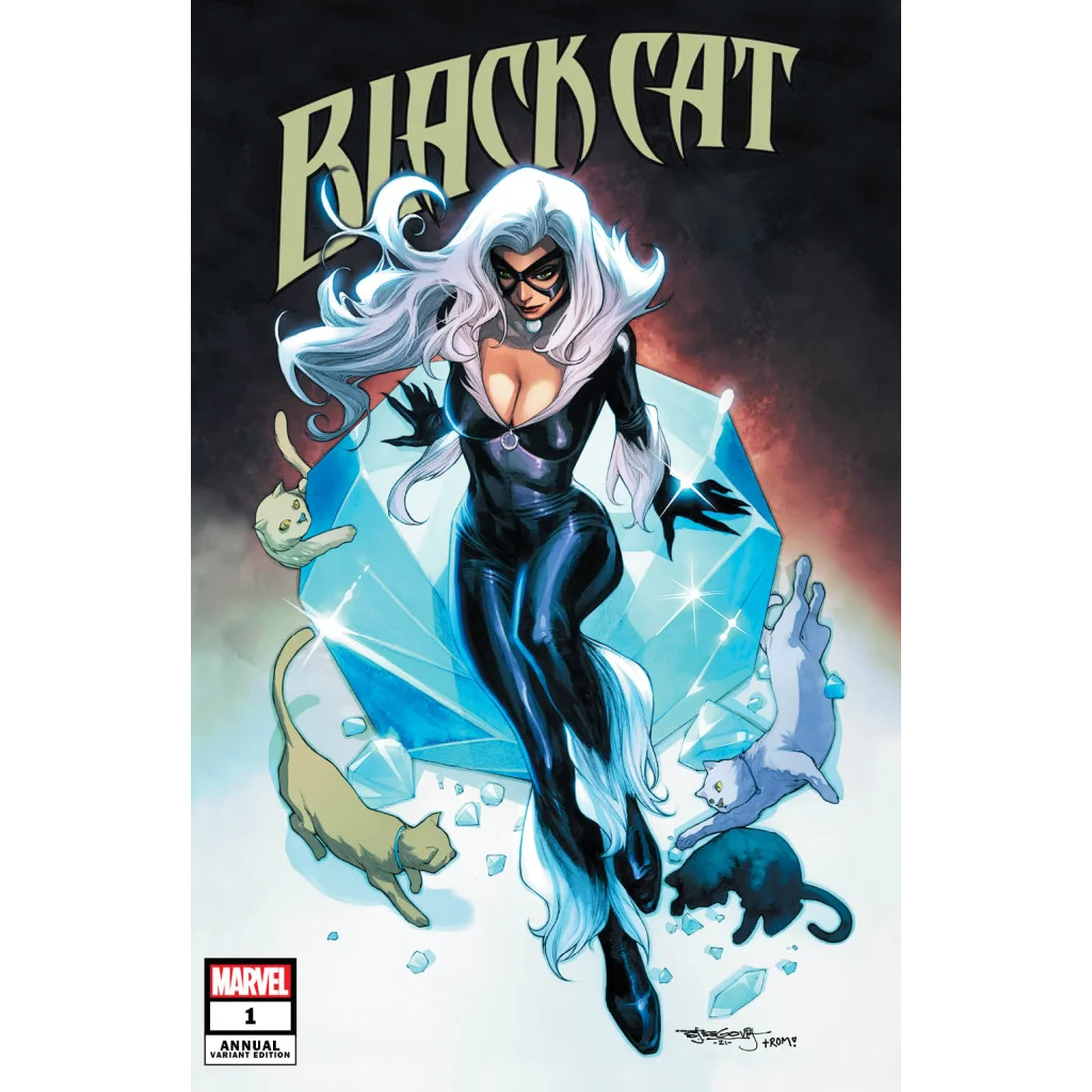 Comic book featuring a black cat in a black suit with diamonds for the Black Cat Annual Comic Book