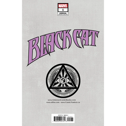 Light gray Black Cat Annual comic book cover with purple Black Cat title and emblem
