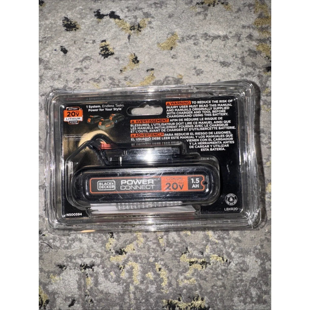 BLACK+DECKER LBXR2020-OPE 20V MAX lithium battery, black with orange accents