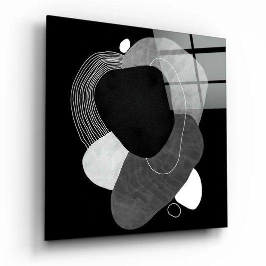 Stunning Black Abstract Glass Wall Art Panel | Insigneart USA | vintageantiquesgifts.com