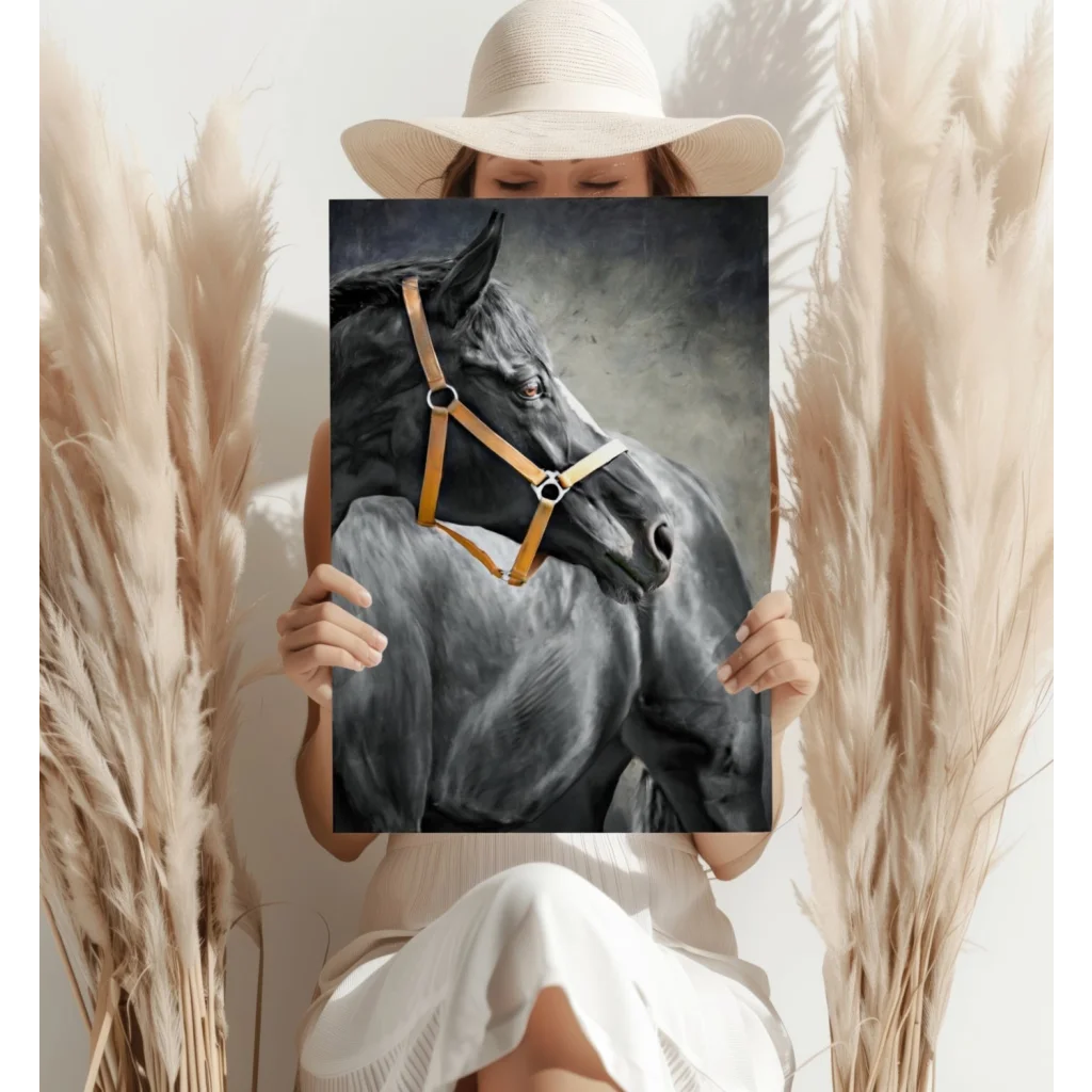 Stunning Black Horse Insigne Aluminum Prints for Your Wall | Contemporary Home Wall Art | vintageantiquesgifts.com
