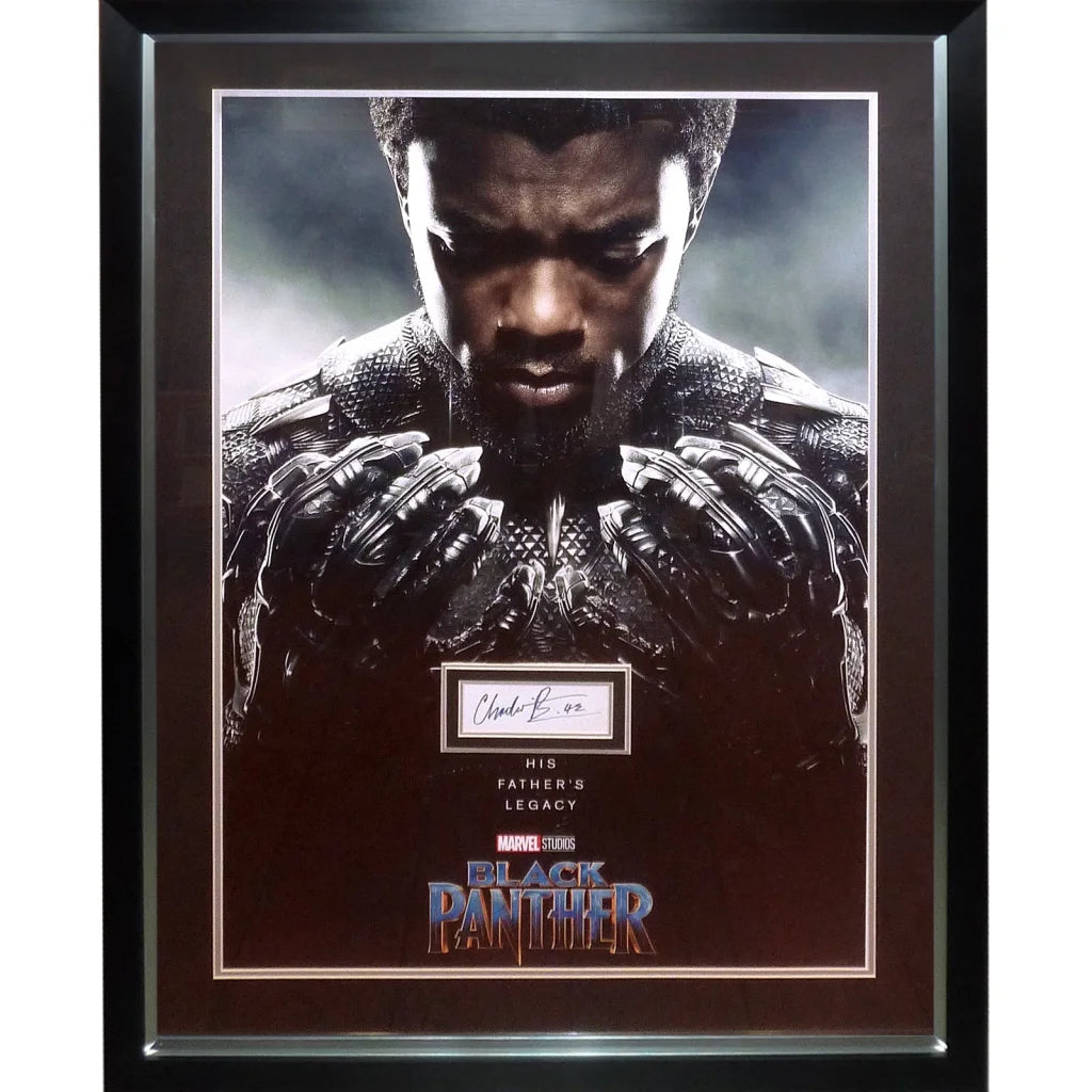Deluxe framed Black Panther poster with Chadwick Boseman autograph
