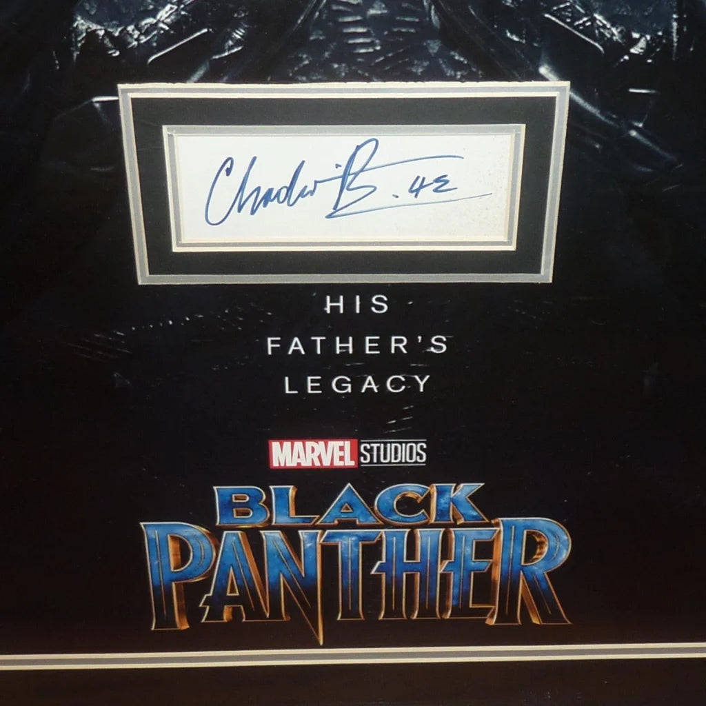 Deluxe framed Black Panther poster with Chadwick Boseman autograph