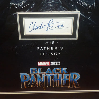 Deluxe framed Black Panther poster with Chadwick Boseman autograph