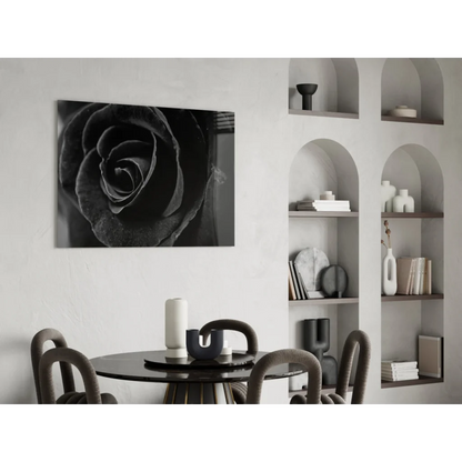 Stunning black and white rose canvas wall art print