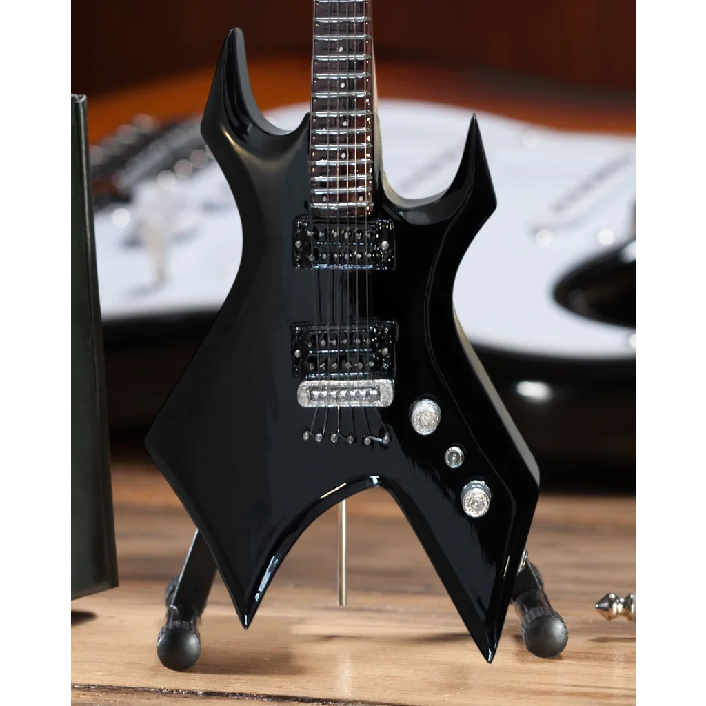 Black Warlock Miniature Guitar Replica by Axe Heaven | Mini Guitar Replica Collectible | vintageantiquesgifts.com