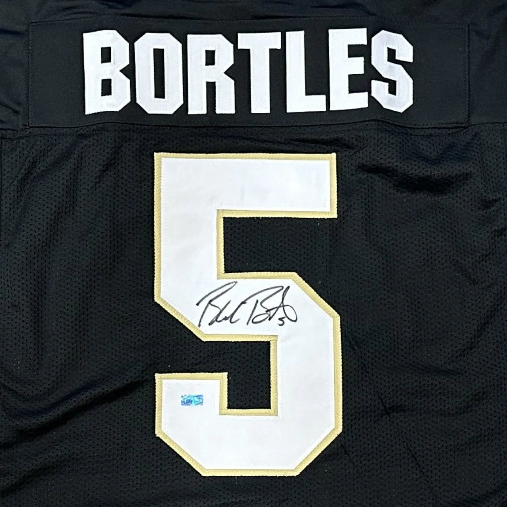 Blake Bortles autographed black custom jersey with white gold number 5