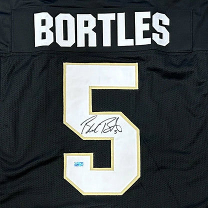 Blake Bortles autographed black custom jersey with white gold number 5