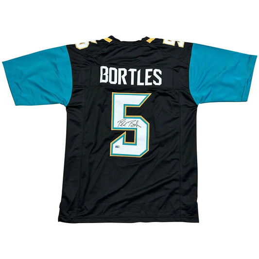 Blake Bortles autographed teal Jacksonville Jaguars jersey with number 5
