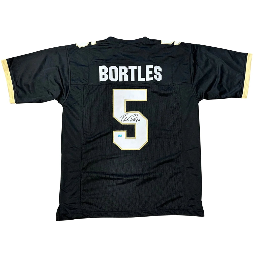 Blake Bortles autographed black jersey with gold trim and number 5