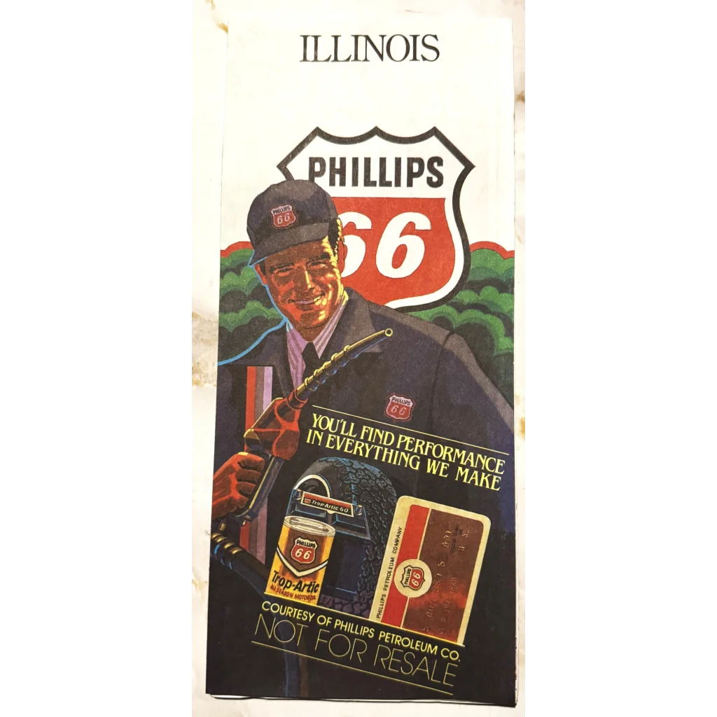 Vintage Phillips 66 ad with a baseball player and logo in Blast from the Past map