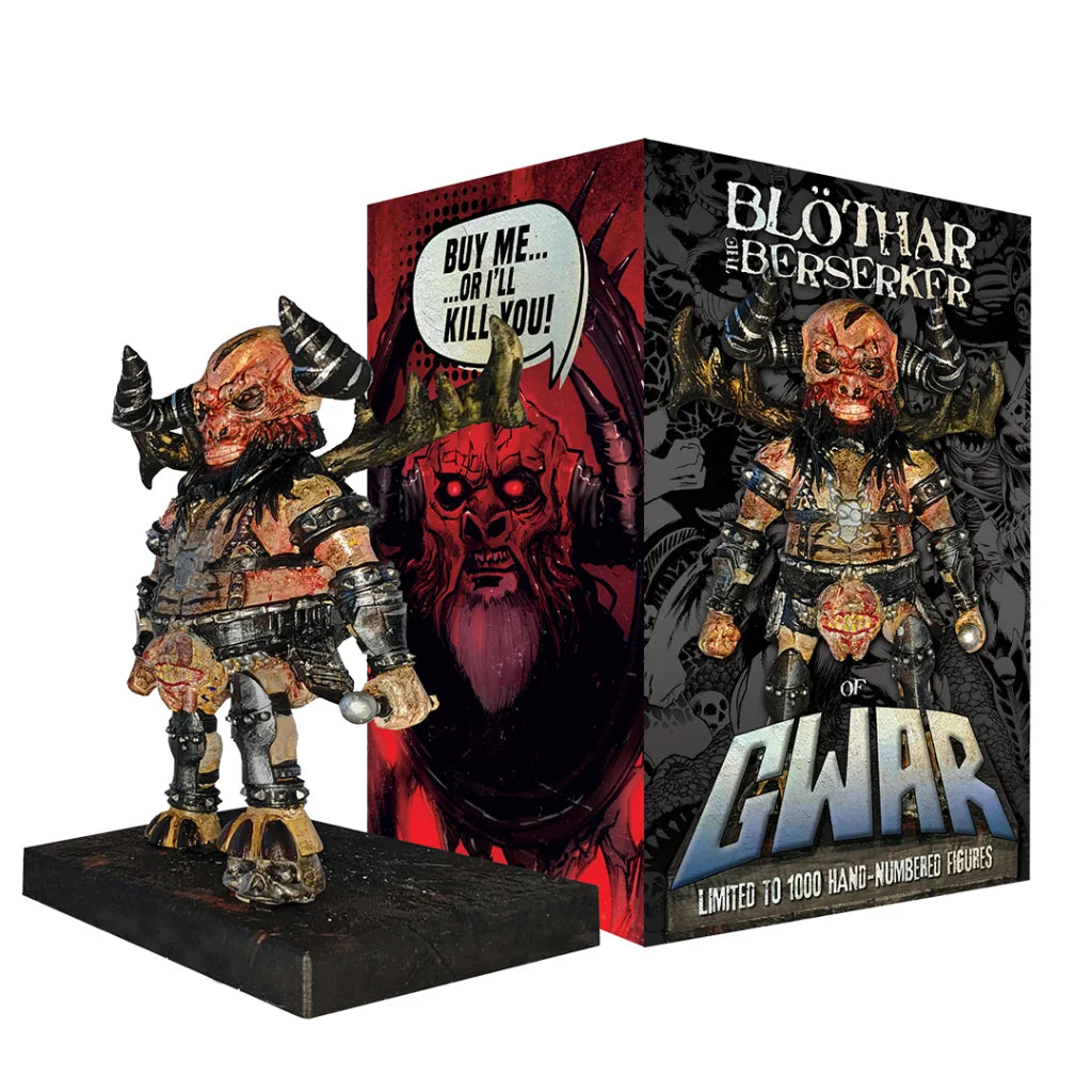 Limited edition Blöthar the Berserker bobblehead with display base and decorative box